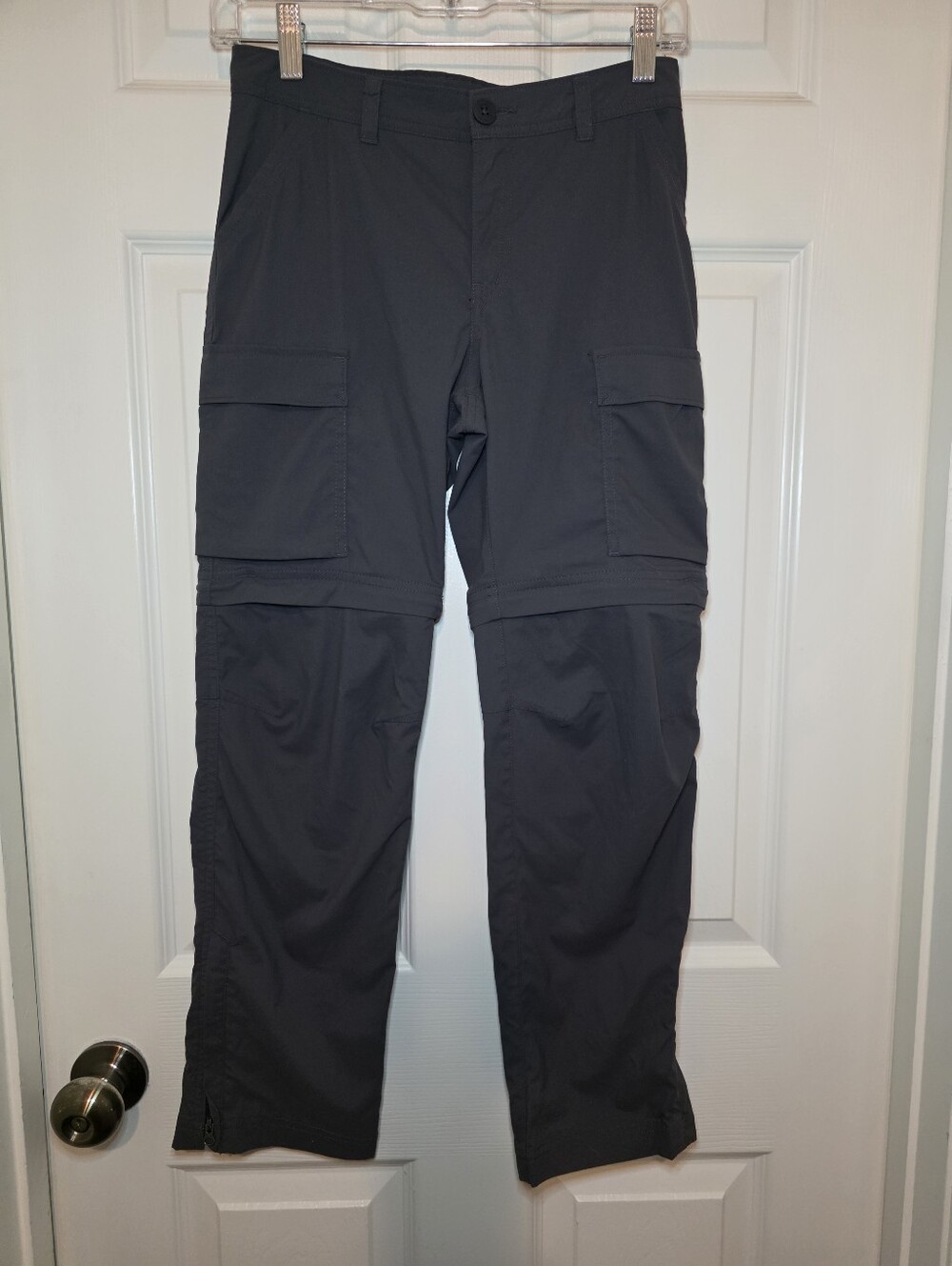 REI Co-op Convertible Cargo Pants Kids M (10-12) Gray Nylon Stretch